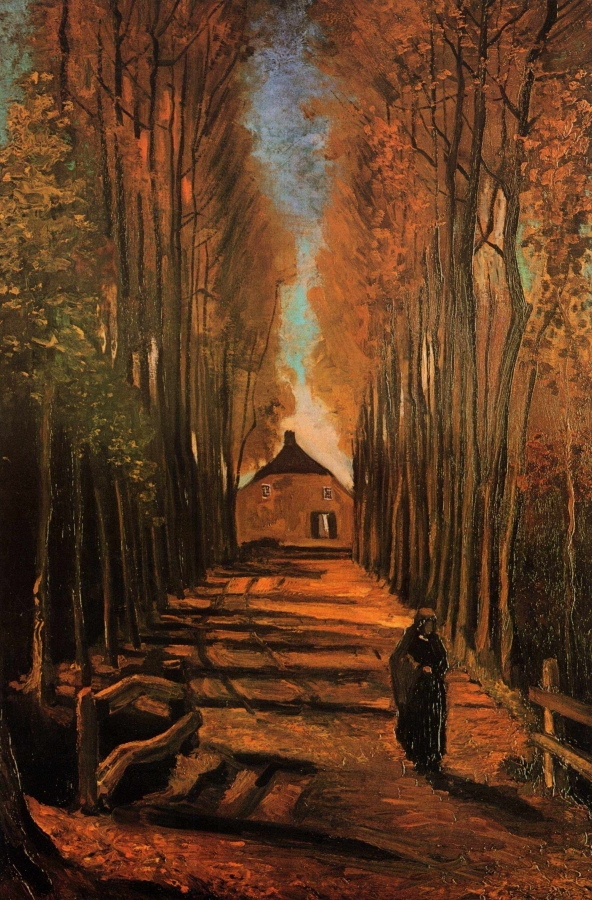 Avenue of Poplars in Autumn