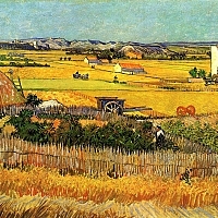 Harvest at La Crau, with Montmajour in the Background