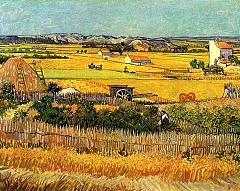 Harvest at La Crau, with Montmajour in the Background