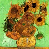 Still Life Vase with Twelve Sunflowers 2