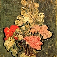 Still Life Vase with Rose-Mallows