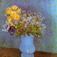 Vase with Lilacs, Daisies and Anemones